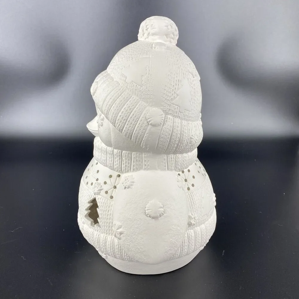 10” Ceramic Bisque Penguin Luminary Ready to Paint Christmas Winter Decor